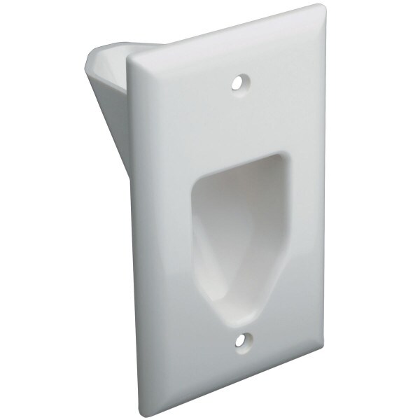 450001WH Recessed Low Voltage Cable Plate White